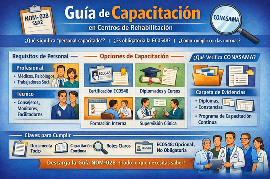 Capacitación del personal en centros de rehabilitación: ¿Qué exige la NOM-028?