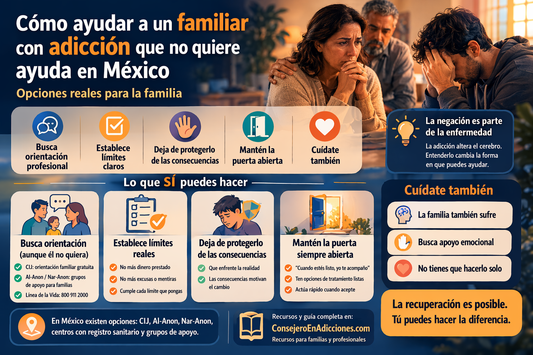¿Cómo ayudar a un familiar con adicción que no quiere ayuda?